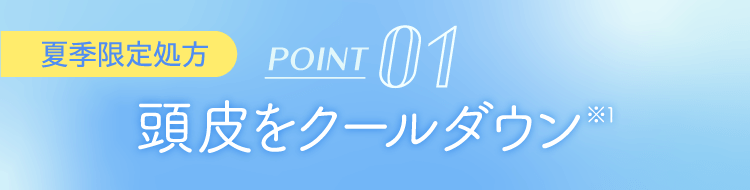 POINT 01 頭皮をクールダウン※１ [夏季限定処方]