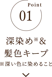 Point01 深染め※＆髪色キープ（※深い色に染めること）