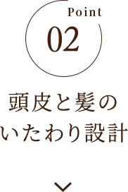 Point02 頭皮と髪のいたわり設計