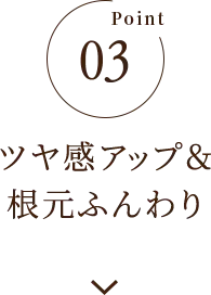 Point03 ツヤ感アップ＆根元ふんわり
