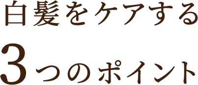 白髪をケアする3つのポイント