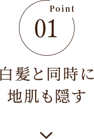 Point01 白髪と同時に地肌も隠す